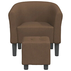 Avis Maison Chic Fauteuil cabriolet et repose-pieds,Fauteuil luxe pour relax marron tissu -MN63645