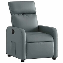 Maison Chic Fauteuil Relax pour salon, Fauteuil inclinable Gris Similicuir -GKD11513