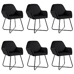 Decoshop26 Lot de 6 chaises de salle à manger cuisine design moderne velours noir CDS022740 