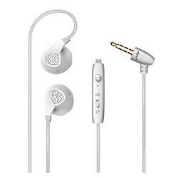 Shot Ecouteurs Plat pour "SAMSUNG Galaxy S20 FE" Smartphone avec Micro Reglage Kit Main Libre Casque Prise Jack (BLANC)