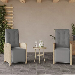 Maison Chic Lot de 2 Chaises inclinables de jardin avec repose-pied rotin -GKD70553