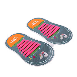 Acheter facile sans cravates lacets élastique silicone plat chaussure en dentelle pour les enfants rose