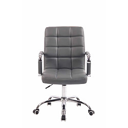 Decoshop26 Fauteuil de bureau sur roulettes hauteur réglable pivotant accoudoirs en PVC gris 10_0002462