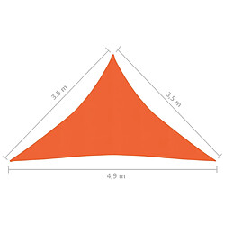 vidaXL Voile d'ombrage 160 g/m² Orange 3,5x3,5x4,9 m PEHD pas cher