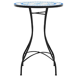 Acheter vidaXL Table de bistro mosaïque bleu et blanc Ø50x70 cm céramique