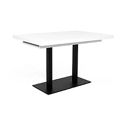 Mes Table à manger extensible 120/200 cm blanc et noir - KADROK