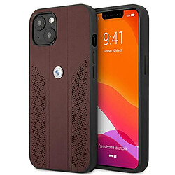 etui bmw bmhcp13mrsppr iphone 13 6,1" czerwony/rouge coque dur cuir curve perforate 