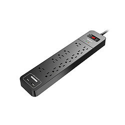 Justgreenbox Multiprise Prise domestique durable avec 12 prises secteur 2 ports de charge USB-A Protecteur de surtension Norme américaine - T6112211959061