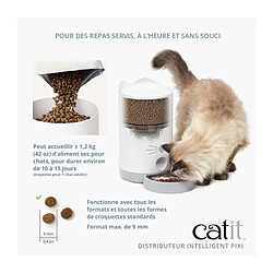 Cat-it CATIT - PIXI Distributeur de croquettes connecté pour chat - 1,2 kg (contrôlé par une application)