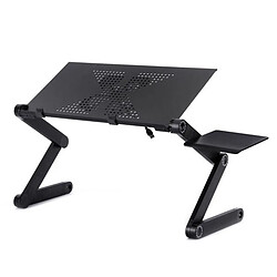 Wewoo Support Holder noir pour Ordinateur Portable / 360 Degrés Réglable Pliable En Alliage D'aluminium Bureau Stand avec Cool Fans et Tapis de Souris