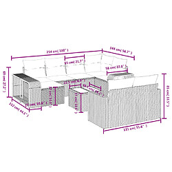 Avis vidaXL Salon de jardin 11 pcs avec coussins beige résine tressée