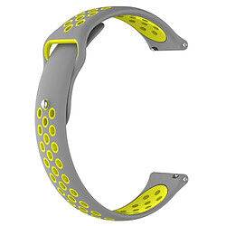 Wewoo Bracelet pour montre connectée Dragonne sport en silicone bicolore Huawei série 1 18 mm jaune + gris