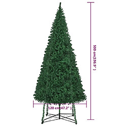 vidaXL Sapin de Noël artificiel avec support 500 cm Vert pas cher