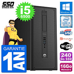 PC Tour HP EliteDesk 800 G2 Intel i5-6500 RAM 16Go SSD 240Go Windows 10 Wifi - Occasion