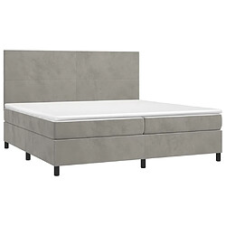 Avis Sommier à lattes LED,Cadre à lattes de lit avec matelas pour Adulte Gris clair 200x200 cm -MN74980