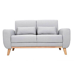 Miliboo Canapé scandinave 2 places tissu gris et bois clair EKTOR