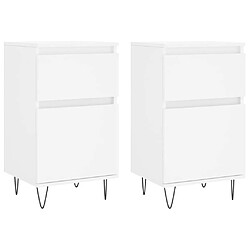 Maison Chic Ensemble de 2 Buffets,commode,console pour rangement blanc 40x35x70 cm bois d’ingénierie -MN92209