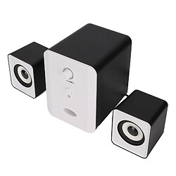 ComfortXL Enceintes de bureau alimentées par usb avec caisson de basses pour pc, ordinateur portable, tablette et bureau - version dazzle noir blanc 