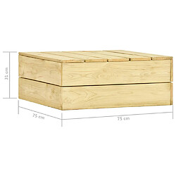 Acheter vidaXL Table de jardin 75x75x31 cm Bois de pin imprégné