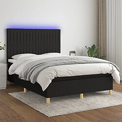 Sommier à lattes,Cadre à lattes de lit et matelas et LED pour Adulte Noir 140x190 cm Tissu -MN23591