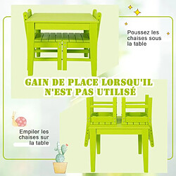 Avis Helloshop26 Table pour enfants en pehd anti-décoloration pour intérieur / extérieur 64,5 x 64,5 x 51 cm vert 20_0007443