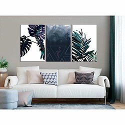 Paris Prix Tableau Imprimé Cool Leaves 3 Panneaux 60x120cm