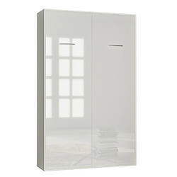 Inside 75 Armoire lit escamotable SMART-V2 blanc mat façade Gloss blanc brillant 140*200 cm