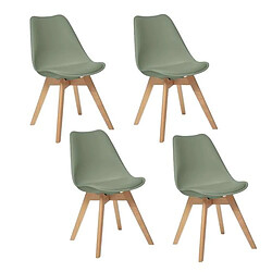 Atmosphera, Createur D'Interieur Lot de 4 chaises design scandinave Baya - Vert