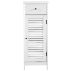 Avis Meuble haute de salle de bain MDF laqué 87 x 30 x 30 cm Blanc [ en.casa]