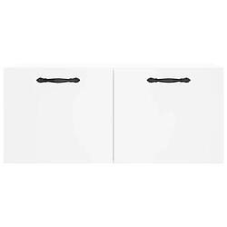 Maison Chic Armoire murale,Meuble de Rangement,Armoire Suspendue blanc 80x36,5x35 cm bois d'ingénierie -MN29051 pas cher