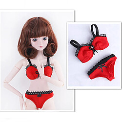 Tendance BJD Vêtements Dentelle Soutien-gorge Ensemble Pour 1/3 SD Poupées Rouge Vêtements BJD