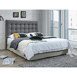 Vente-Unique Tête de lit capitonnée FRANCESCO - 140 cm - Tissu - Gris