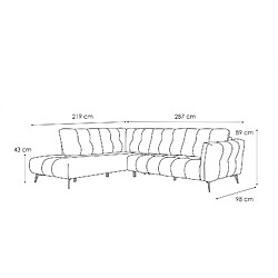 Acheter Courtois Laville KALMER - canapé d'angle gauche 5 places tissu gris clair