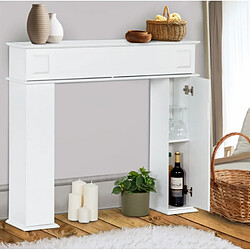 Acheter ARMOIRE DE RANGEMENT COMMODE MEUBLE DE RANGEMENT BUFFET CONTOUR DE CHEMINEE AVEC 3 PORTES EN BOIS BLANC 107X18XH100CM+Urban Living