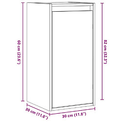 vidaXL Armoire murale 30x30x100 cm Bois de pin massif pas cher