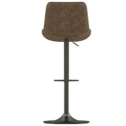 Moloo DINO-Tabouret de bar en cuir synthétique Marron-gris bronze (x2)