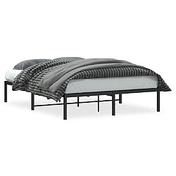 Maison Chic Lit Moderne Chambre - Cadre/structure de lit pour adulte métal noir 135x190 cm -MN77697