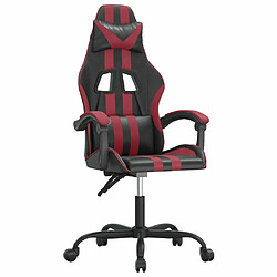 vidaXL Chaise de jeu pivotante Noir et rouge bordeaux Similicuir