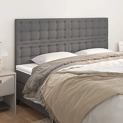 vidaXL Têtes de lit 4 pcs Gris 80x5x78/88 cm Similicuir 