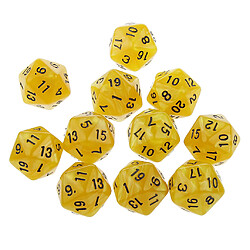 10pcs Vingt Faces De Dés D20 Jouer D & D Jeux Rpg Parti Dices Jaune