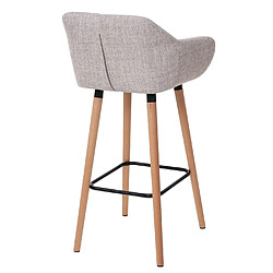 Acheter Mendler 2x tabouret de bar Malmö T381, chaise bar/comptoir ~ tissu, crème gris