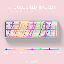 Avis Clavier rose avec rétroéclairage LED 7 couleurs, 104 touches silencieuses et silencieuses, 19 touches anti-fantômes clavier de jeu bon marché sensation mécanique étanche filaire USB pour ordinateur, Mac, ordinateur portable