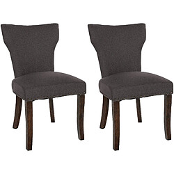 Non Lot de 2 chaises de salle à manger Zadar tissu antique foncé 