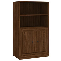 vidaXL Buffet haut chêne marron 60x35,5x103,5 cm bois d'ingénierie