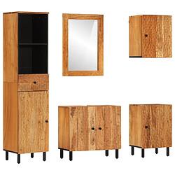 ComfortXL Ensemble D'armoires De Salle De Bain 5 Pièces Bois Massif D'acacia