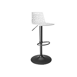 Vente-Unique Tabouret de bar CLARK - Polypropylène - Blanc - Base noire