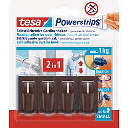 tesa Powerstrips Fixation adhésive pour rideaux Vario,marron () 