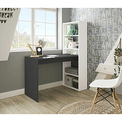 Dansmamaison Bureau d'angles + 5 niches Blanc/Gris anthracite - POLUX