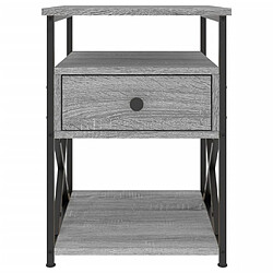 Maison Chic Table de chevet, Table de Nuit pour chambre salon sonoma gris 40x42x55 cm bois d'ingénierie pas cher