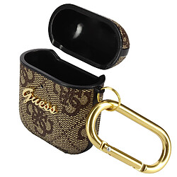 Guess Maroquinerie Coque AirPods Guess saffiano marron